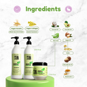 Vegan Keratin & Collagen 3 Piece- Set β Shampoo + Conditioner 33.8oz Each + Recharge Hair Mask 17.60oz β Deep Hydration, Strength & Softness