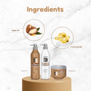 Hydra Repair 3-Piece Set: Shampoo + Conditioner 33.8 fl oz each + Deep Mask 10.58 oz | Hydration & Restoration with Argan Oil & 11 Amino Acids | Salt-Free, Cruelty-Free – For Extremely Damaged & Dry Hair 33.8.fl.oz. - Salon In Recamier