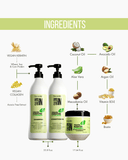 Vegan Keratin & Collagen 3-Piece Set: Shampoo + Conditioner 33.8 fl oz + Mask 17.64 oz 33.8 fl.oz. - Salon In Recamier