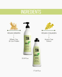 Vegan Keratin & Collagen 2-Piece Set: Shampoo 33.8 fl oz + Leave-On Treatment 17.64 fl oz 17.6 oz. - Salon In Recamier