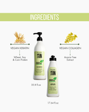 Vegan Keratin & Collagen Shampoo & Leave On Set