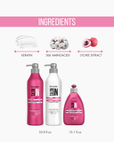 Liss Control 3-Piece Set: Shampoo + Conditioner 33.8 fl oz + Leave-On Treatment 10.1 fl oz | Frizz Control with Lychee Extract, Silk Protein & Keratin | Salt-Free 33.8.fl.oz - Salon In Recamier