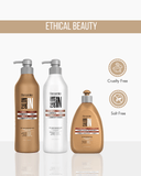 Hydra Repair 3-Piece Set: Shampoo + Conditioner 33.8 fl oz + Leave-On Treatment 10.1 oz | Hydration with Argan Oil & 11 Amino Acids | Salt-Free 33.8.fl.oz. - Salon In Recamier