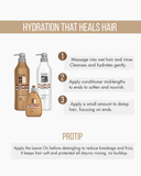 Hydra Repair 3-Piece Set: Shampoo + Conditioner 33.8 fl oz + Leave-On Treatment 10.1 oz | Hydration with Argan Oil & 11 Amino Acids | Salt-Free 33.8.fl.oz. - Salon In Recamier