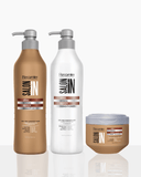 Hydra Repair 3-Piece Set: Shampoo + Conditioner 33.8 fl oz + Deep Mask 10.58 oz | Hydration with Argan Oil & 11 Amino Acids | Salt-Free 33.8.fl.oz. - Salon In Recamier