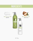 Keratin Ultra Force 2-Piece Set: Shampoo + Conditioner 33.8 fl each | Strength & Repair with Keratin & Argan Oil | Salt-Free, Cruelty-Free | For Damaged or Weak Hair 33.8.fl.oz. - Salon In Recamier
