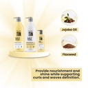 Curls & Waves 3-Piece Set: Shampoo + Conditioner 33.8 fl oz + Leave-In Treatment 10.1 fl oz - Salon In Recamier