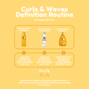 Curls & Waves 3 Piece Set – Shampoo + Conditioner 10.01 fl oz each + Leave On Treatment 10.01 fl oz – Definition, Hydration & Frizz Control with Jojoba Oil, Keratin & Biotin – Salt-Free, Cruelty-Free – Salon Results at Home 10.1.fl.oz. - Salon In Recamier