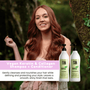 Vegan Keratin & Collagen Duo Shampoo & Conditioner Set 33.8fl.oz. | With Acacia Seyal Collagen & Corn, Wheat & Soy Proteins |Deep Hydration Strength & Softness | Cruelty-Free Salt-Free Silicone-Free Paraben-Free | Salon Results at Home 33.8 fl.oz. - Salon In Recamier