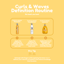 Curls & Waves 3 Piece Set – Shampoo + Conditioner 33.8 fl oz each + Leave On Treatment 10.01 fl oz – Definition, Hydration & Frizz Control with Jojoba Oil, Keratin & Biotin – Salt-Free, Cruelty-Free – Salon Results at Home 33.8.fl.oz. - Salon In Recamier