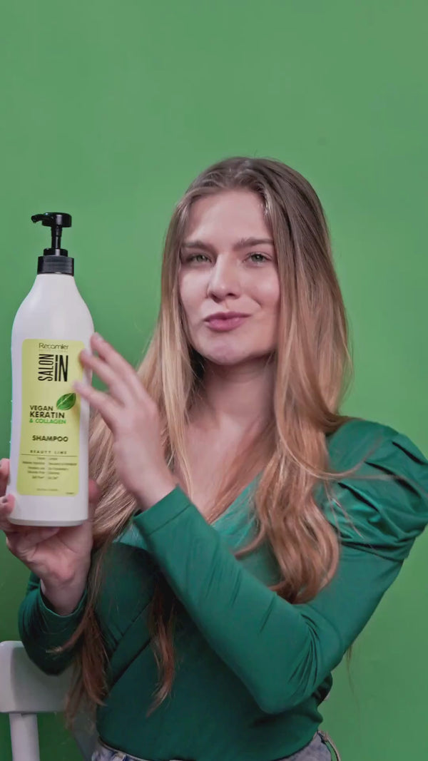 Shampoo + Leave On From Salon In - Vegan Keratin & Collagen Duo Shampoo 33.8fl.oz. & Leave On Treatment Set - Shampoo & Conditioner Sets