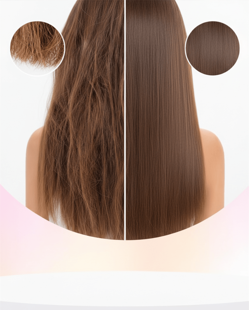 Antes y después cabello liso