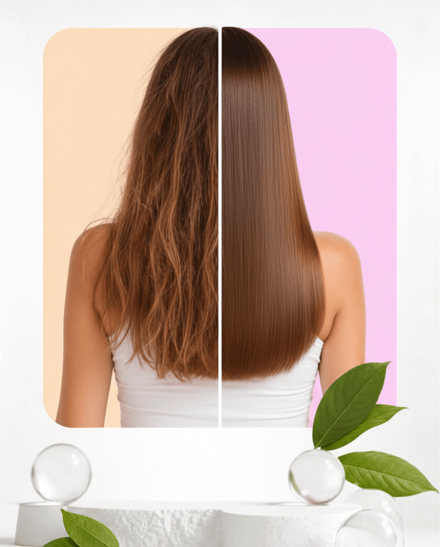 Antes y después cabello suave